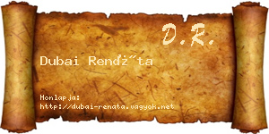 Dubai Renáta névjegykártya